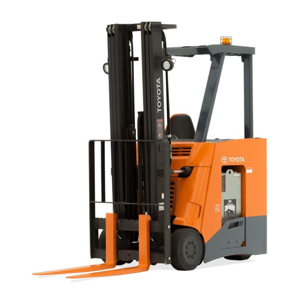Featured image for “COUNTERBALANCED STAND UP RIDER ELECTRIC POWERED FORKLIFT”