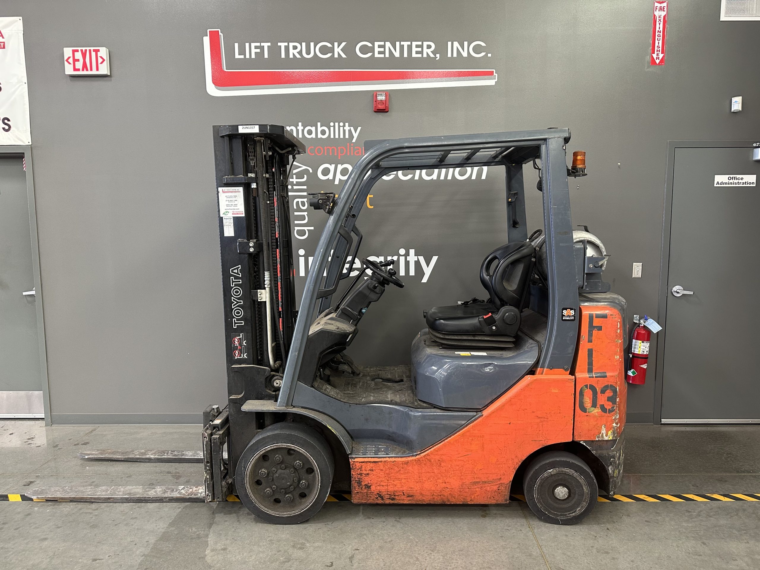 Featured image for “TOYOTA 5,000 LBS. CAPACITY CUSHION TIRED FORKLIFT”