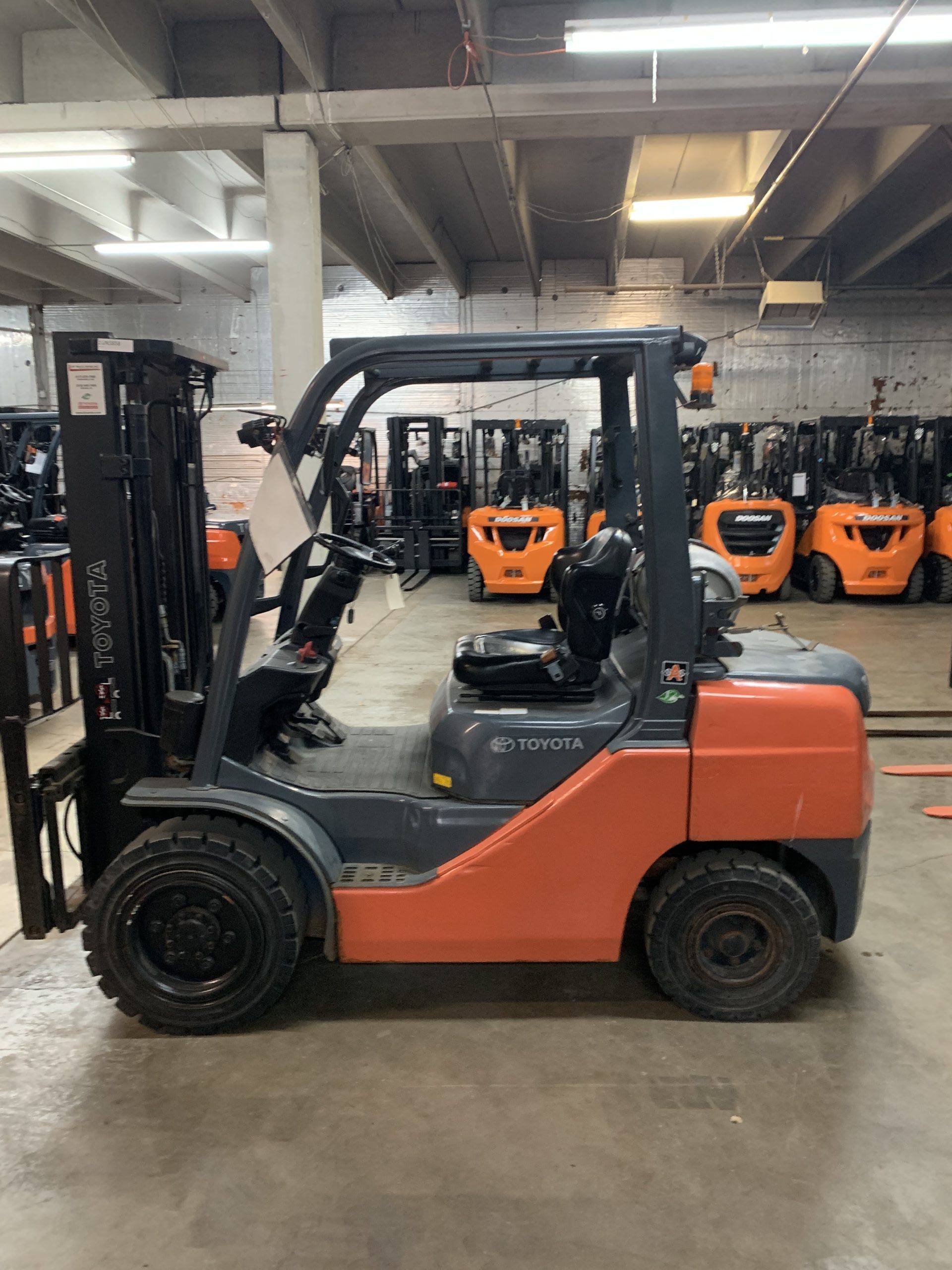 Featured image for “TOYOTA 6,000 LBS. CAPACITY PNEUMATIC TIRED FORKLIFT”