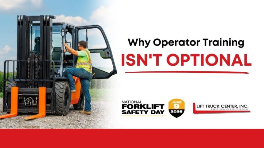 Forklift Operator Entering Toyota Forklift for National Forklift Safety Day